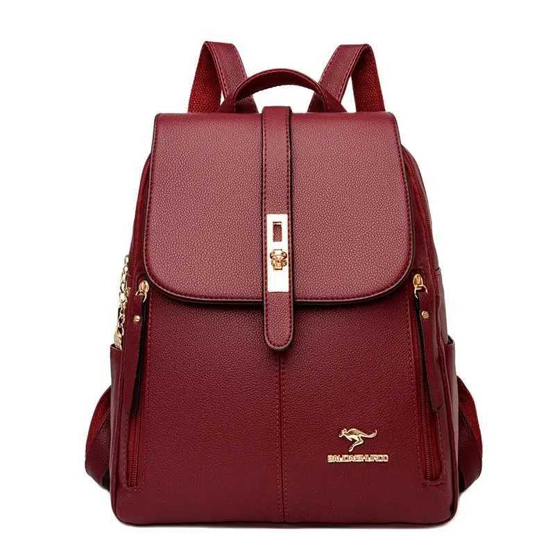 Winter 2024 New Women Leather Backpacks Fashion Shoulder Bags Female Backpack Ladies Travel Backpack School Bags For GirlsT251113