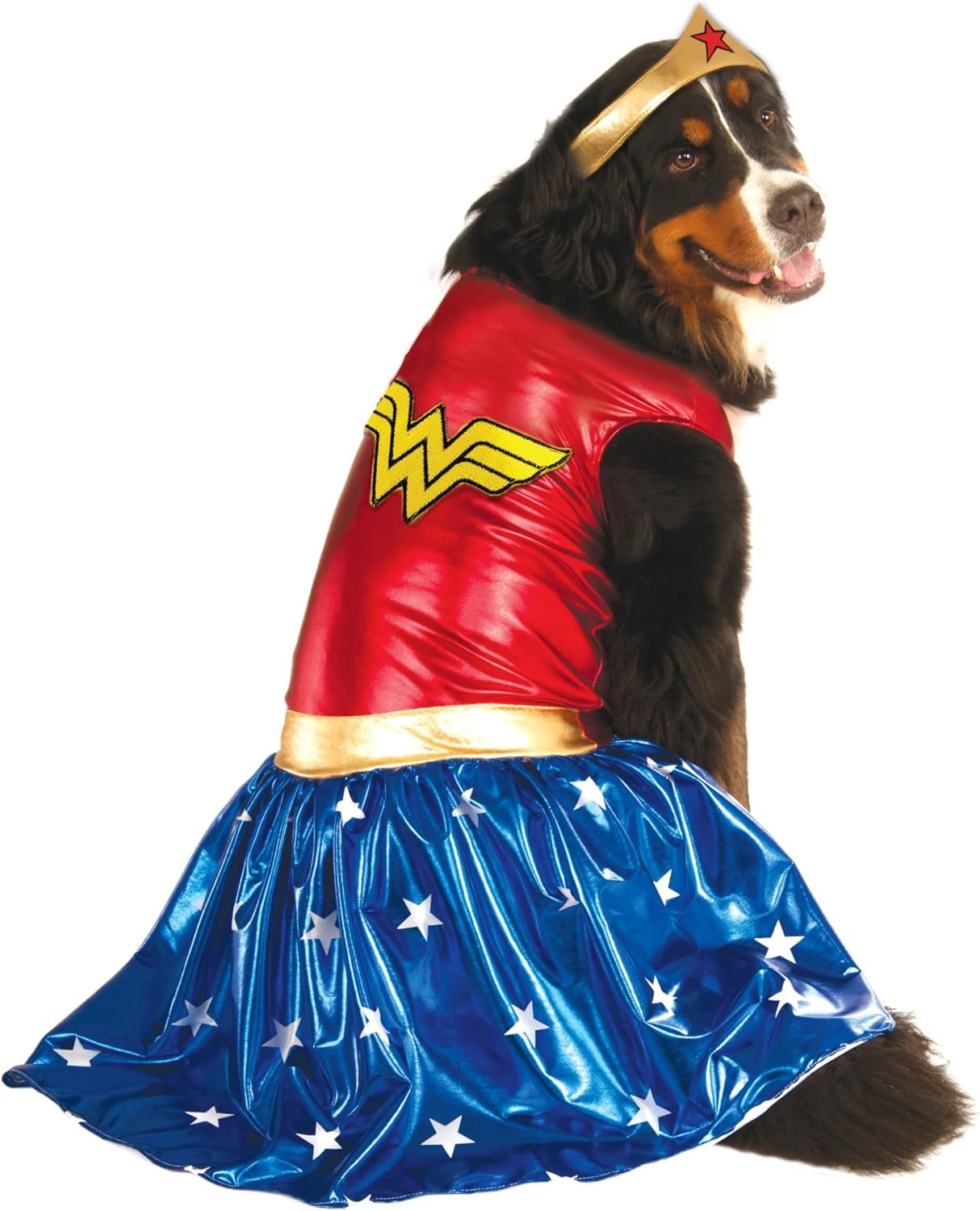Rubie's Wonder Woman Dog Costume for Large Breeds Superhero Pet Outfit with Cape and Emblem