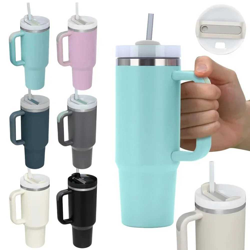 40oz Straw Vacuum Insulated Tumbler With Lid Stainless Steel Water Bottle with Handle Leak Proof Coffee Cup for Cup Uber C251114