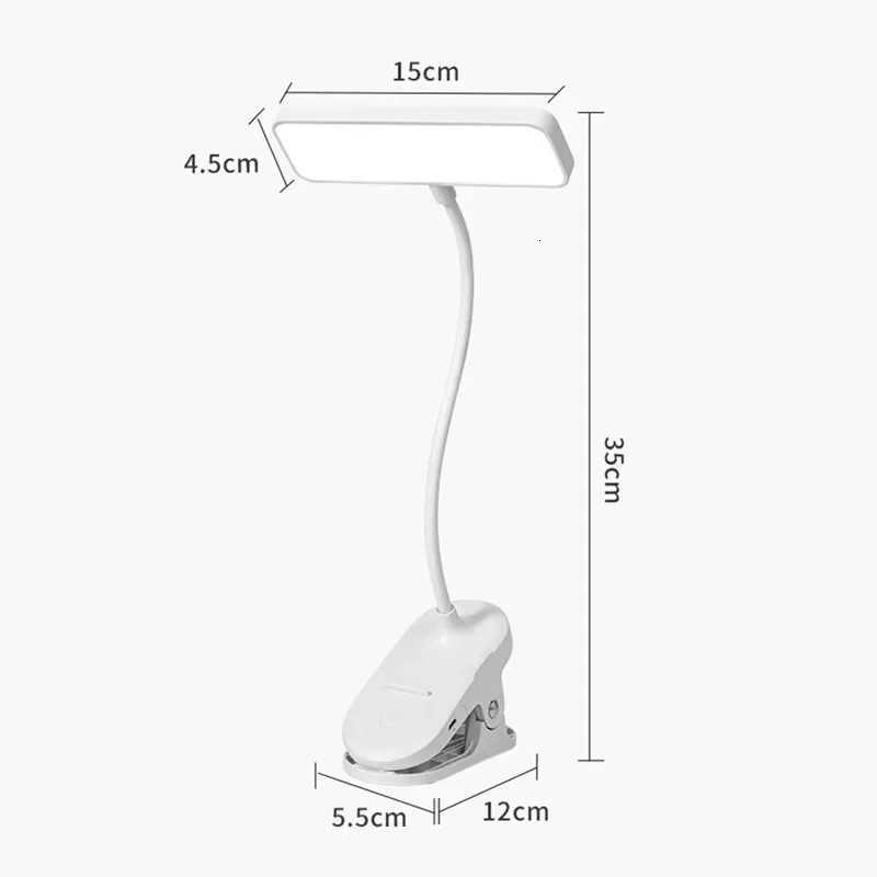 Table Lamp USB Rechargeable Desk Lamp Bed Reading Book Night Light LED 3 Modes Dimming Eye Protection Light Bedside Lamp M251114
