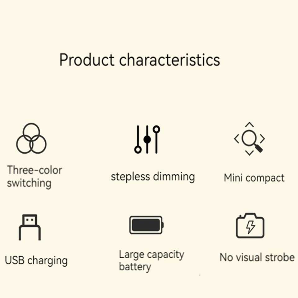 Touch Rechargeable LED Bedside Lamp 3 Colors USB Stepless Dimming Night Light Eye Protection For Bedroom Reading M251114