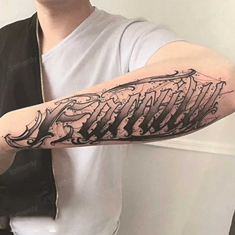 Herbal Juice Ink Long lasting Tattoo Stickers Cuff Sleeve Arm Temporary Tattoo Waterproof Semi permanent Body Art AdultXJ25414