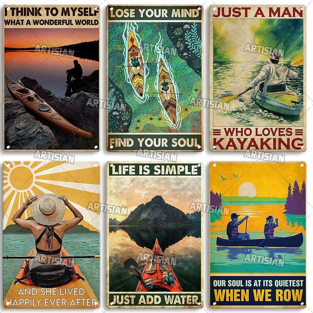 Artisian Kayaking Metal Sign Kayak Tin Poster SPORT Decorative Plate Wall Decor Garage Bar Pub Club Hotel Cafe Kitchen HomeM251114