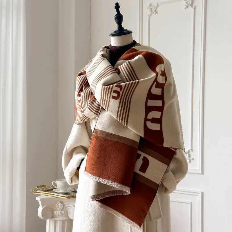 Luxury New Brand Luxury High-Quality Imitation Cashmere Scarf WomenThick Warm Windproof Shawl Winter Elegant Double-Sided Print Wrap Y251114