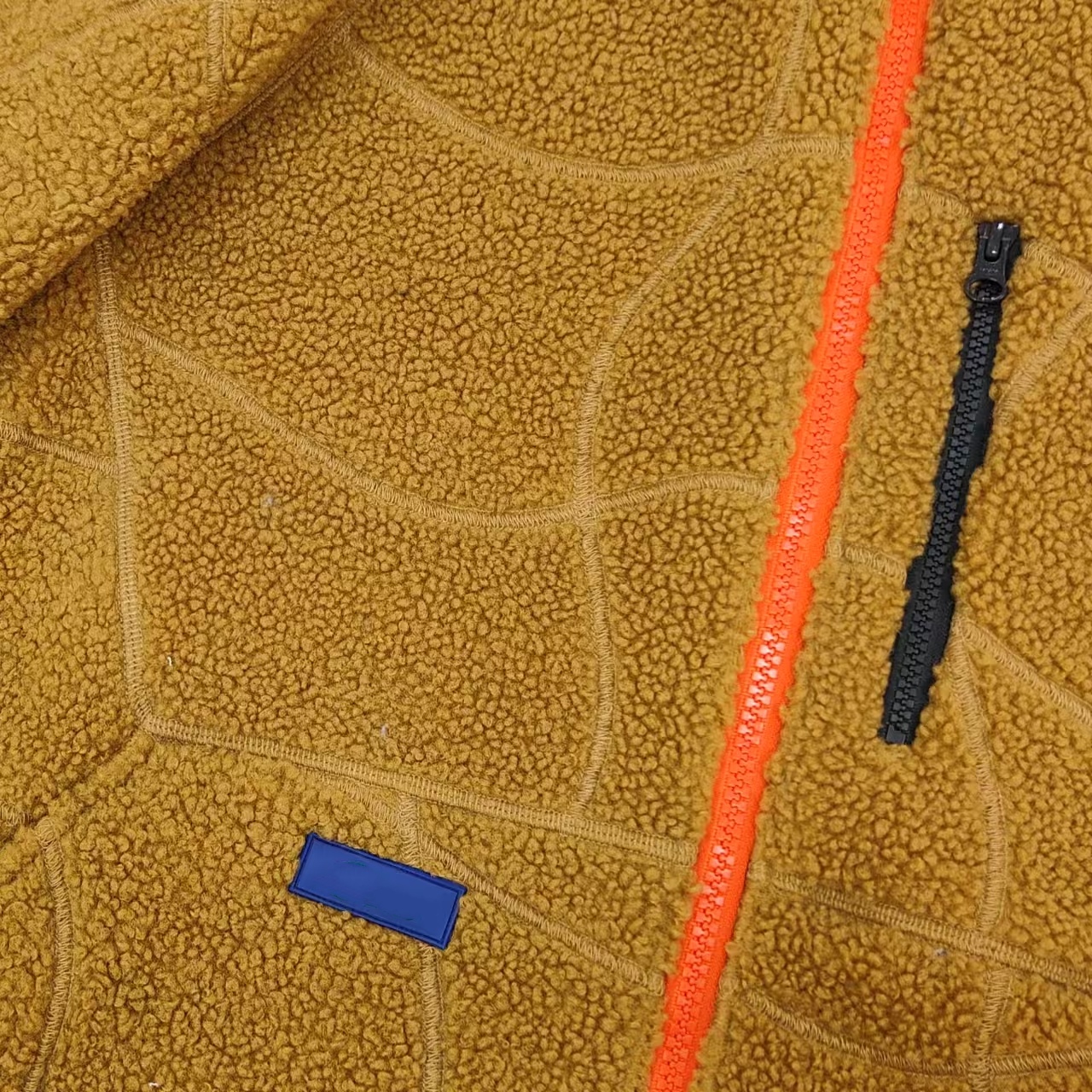 Men's Yellow Polar Fleece Zipper Jacket with Stand-up collar Ribbed cuffs Drawstring at hem for Winter Outdoor Casual Streetwear