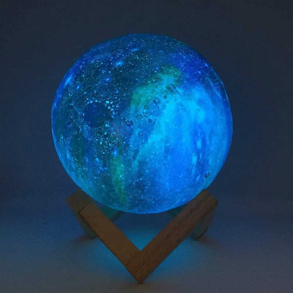 ZK20 3D Printing Moon Lamp Galaxy Moon Light Kids Night Light 16 Color Change Touch Remote Control Galaxy Light Dropshipping M251114