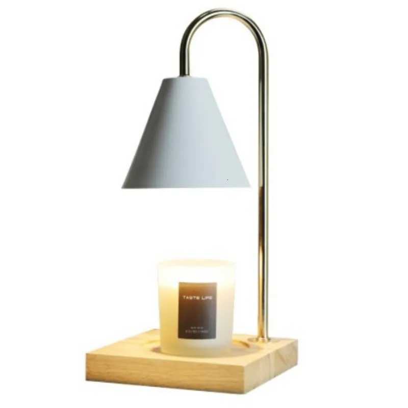 Desk lamp wax melting lamp aromatherapy lamp wooden base no fire candle lampmodern bedroom atmosphere desk lamp retro lamp M251114