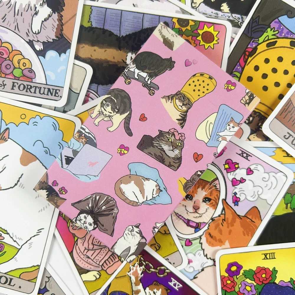 1pc Cat Tarot Cards Fate Divination 22pcs Oracle Cards ParTY Entertainment Board Game Cards C251114