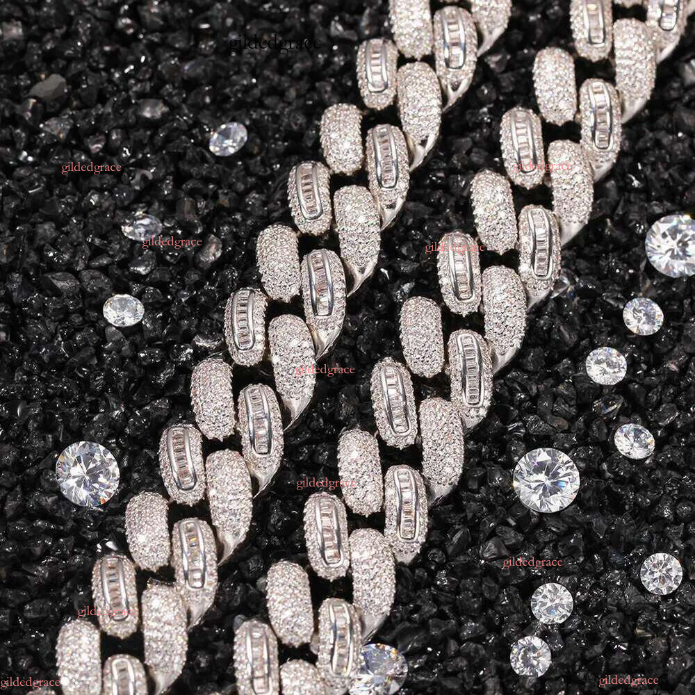 Wholesale 10K 14K Solid Real Gold 8MM Cuban k Chain Bracelet Iced Out Hip Hop Moissanite Necklace Fine Jewelry Men Women N26