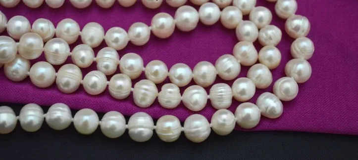 Real Pearls Long Sweater Jewelry Winter/Spring/Summer/Autumn Pearl Necklace Knotted Costume Jewellery on Sale 250403