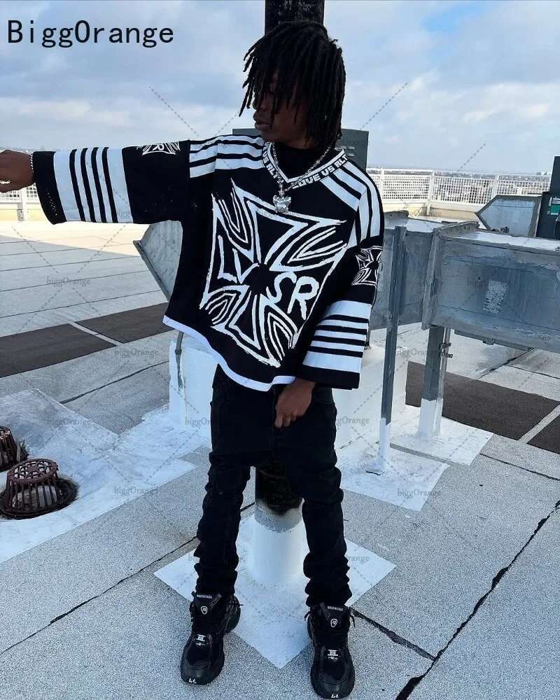 2025 New American Casual Loose Fashionable Versatile Top Men Street Hip-hop Haruku Y2K Retro Women Clothing