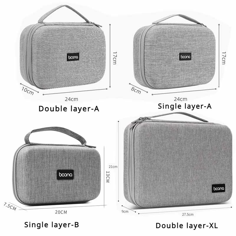 Hard Case Large Capacity Digital Storage Bag Travel Power Bank Data Cable Organizer Bag Mobile Phone Charger Protective Case 250407