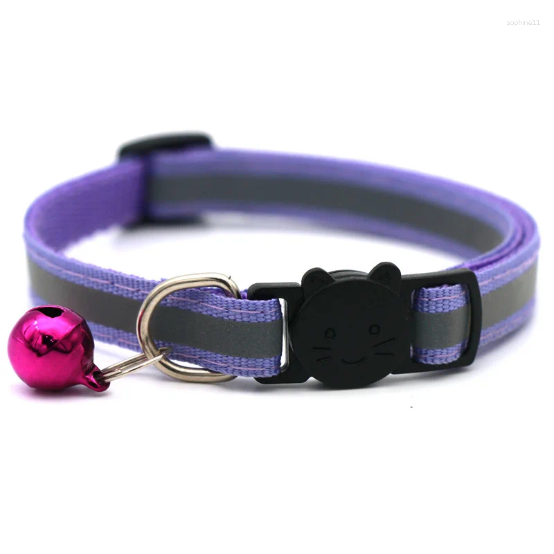 Update 100Pcs Pet Round Ears Cat Buckle Reflective Head Safety Separate Dog Bell Collar