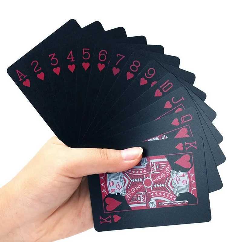 Black Blue Playing Cards Board Games PVC Child Kids Toys Waterproof Children Toy White Deck Card Game Set Collect Gift C251114