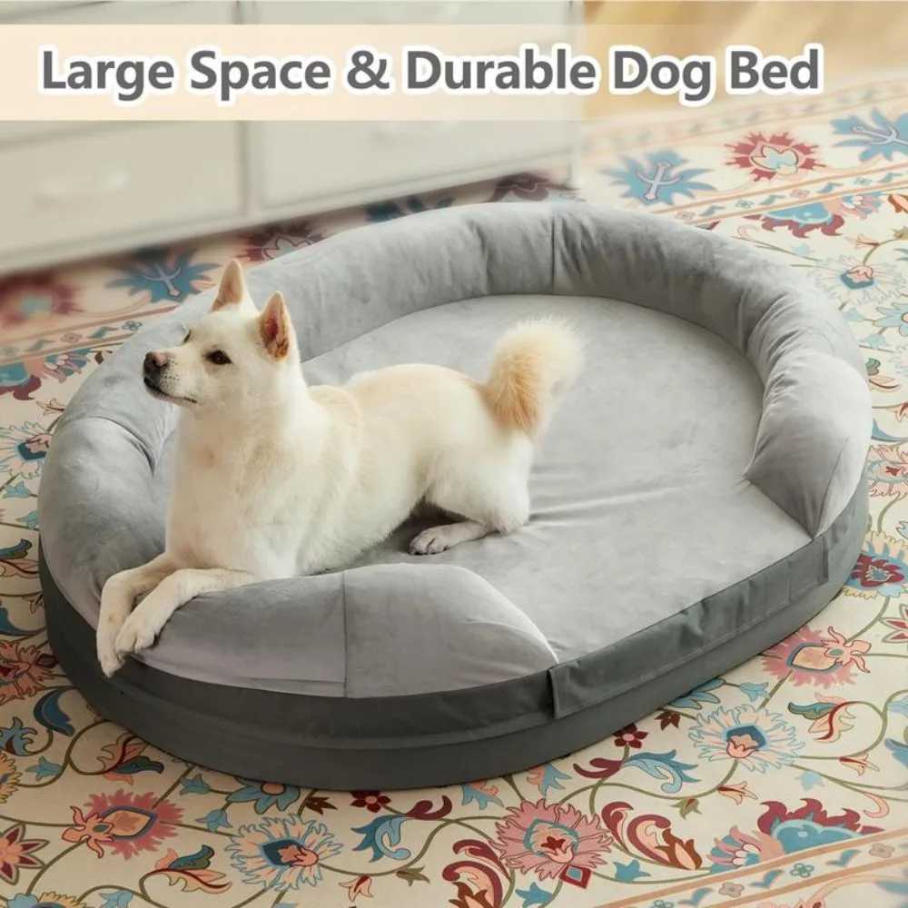 Memory foam dog bed for large dogs with washable and removable cover non slip bottom durable design 39 L x 28 W x 10 X250412