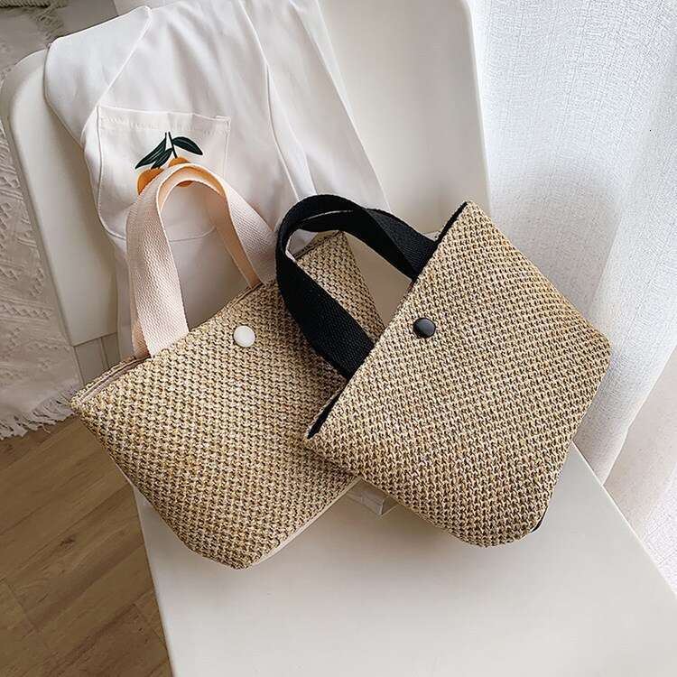 Handmade Beach Bag Summer Personalized Straw Women's 2025 Trendy Fashion Large Capacity Woven Handheld Single Shoulder Big Bag Kq2