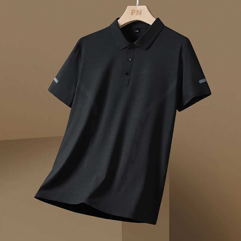 2014 New Summer Fashionable High Quality Ice Silk Polo Neck Medieval Dad Short Sleeve Top Casual Mens Polo Shirt W250414