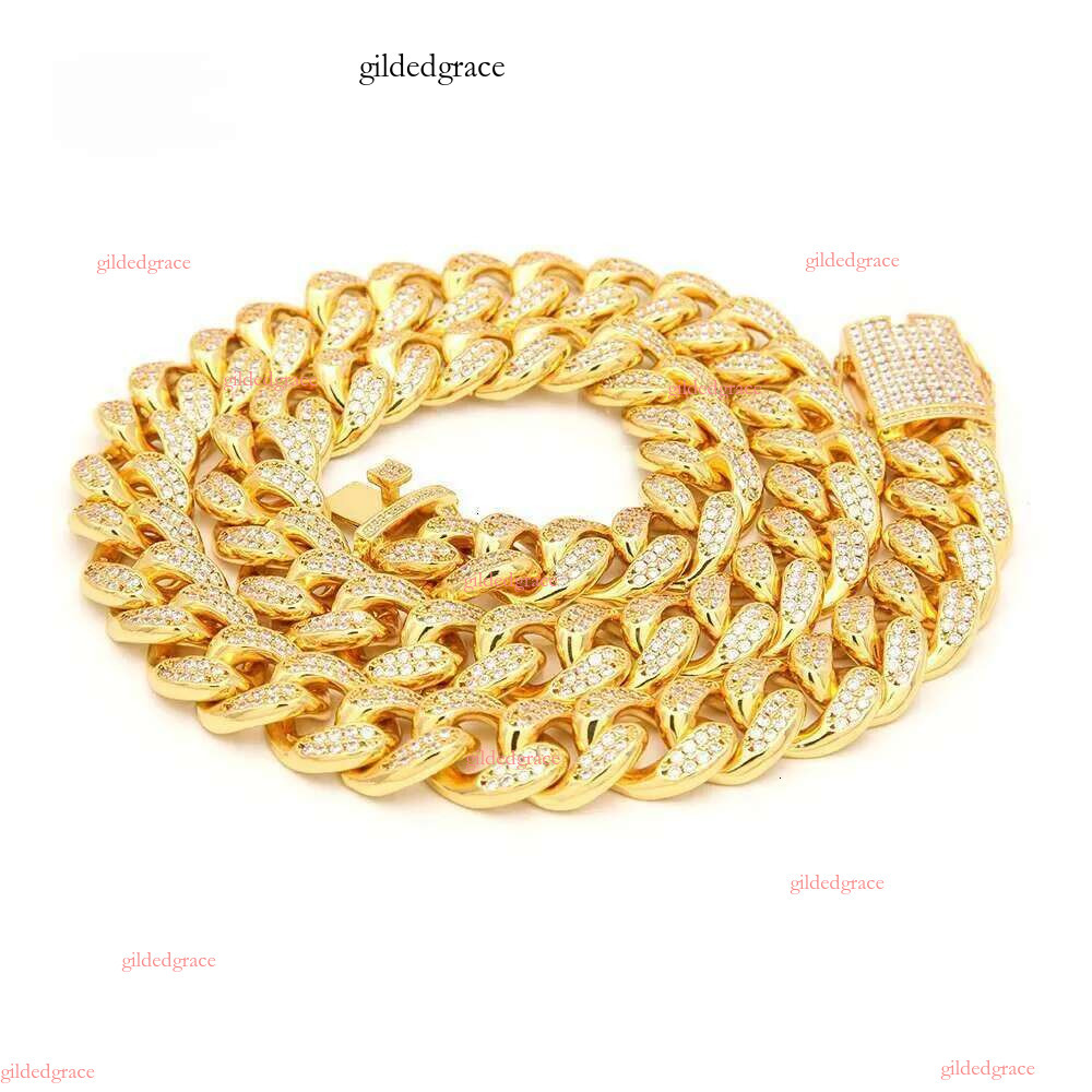 Designer Bracelet Jewelry Chain Necklace Pass The Tester 6mm~21mm Wide Gold Sterg Sier D Color VVS Moissanite Dia Cuban k Men choker goo