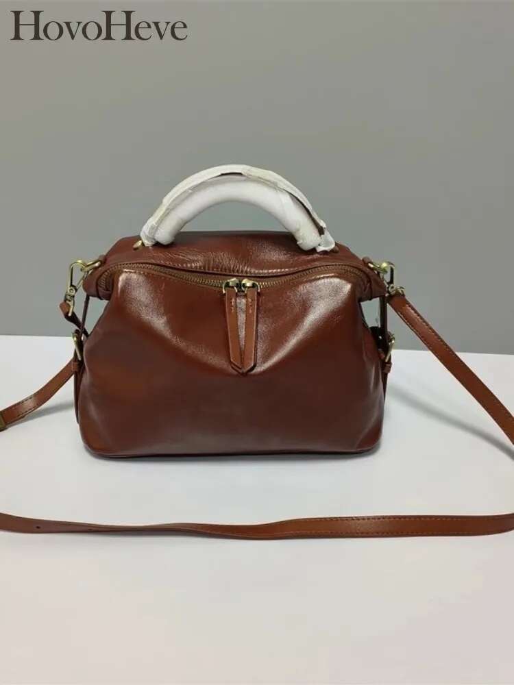 Soft Women Bag Cowskin Genuine Leather Tote Handbag Solid Color Ladies Single Shoulder Crossbody Bags