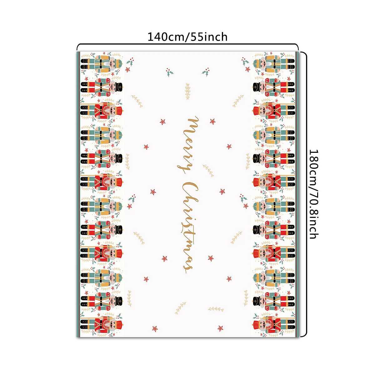 Christmas Christmas Nutcracker Polyester Tablecloth for Table Decor Winter Xmas Holiday Kitchen Dining Table Cloth Christmas Decorations Y251113