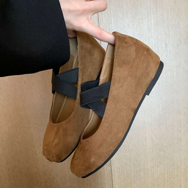 Gentle Fairy Ballet Single 2025 Summer Autumn French Style Elegant Ruched Square Toe Shallow Mouth Flat Mary Jane Shoes