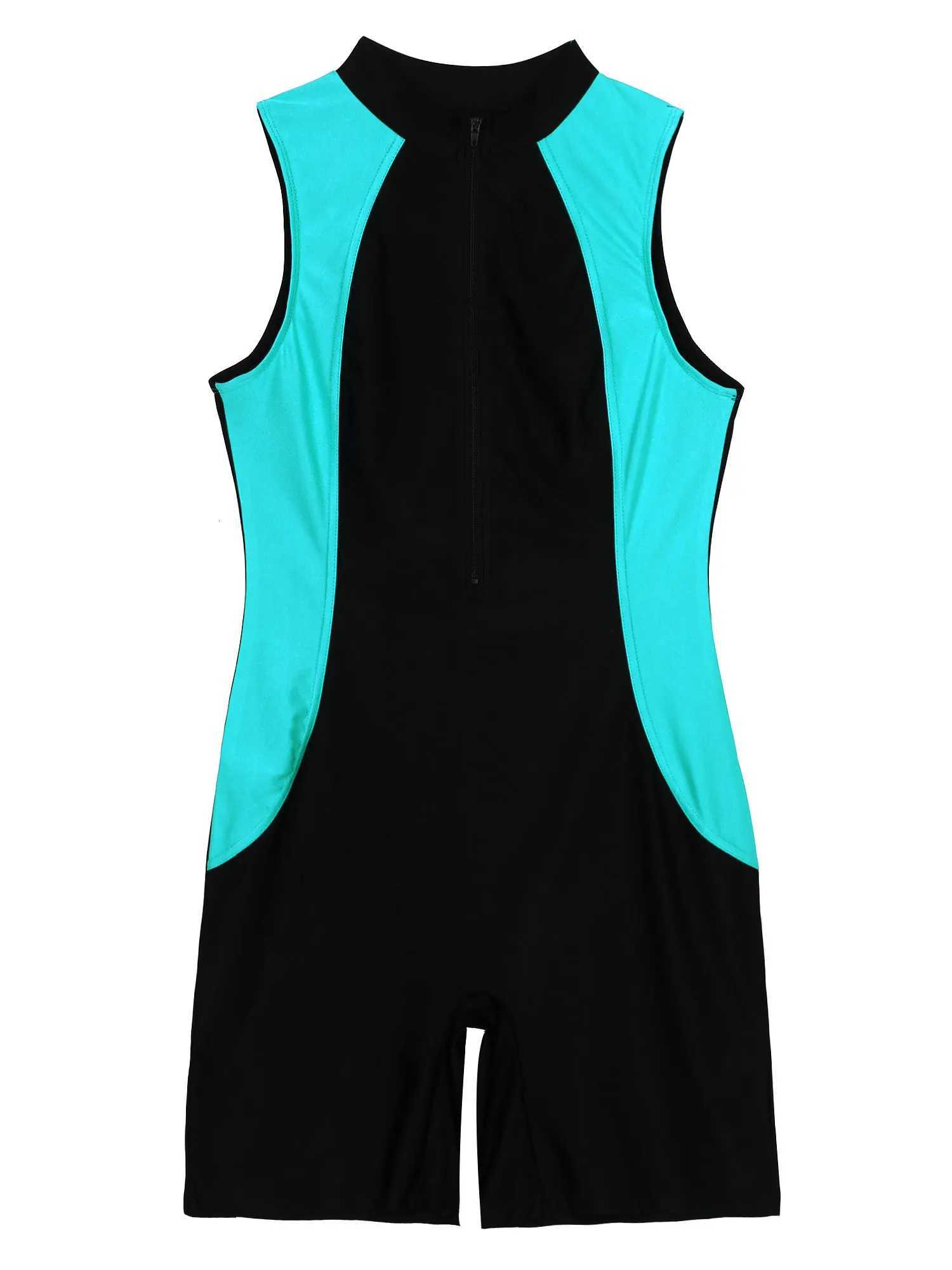 Womens Swimsuit One-piece Sash Guard Swimwear Rompers Swim Outfit Crew Neck Front Zipper Swim Bodysuit Jumpsuit AthleticW251113