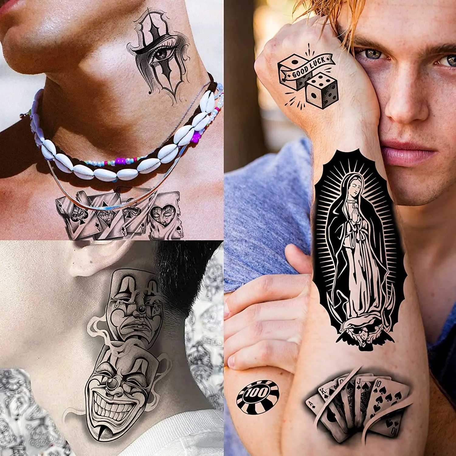 6 Chicano Adult Female Temporary Tattoos Chicana Guadalupe Gangster Fake Tattoos Halloween MexicoXJ25414