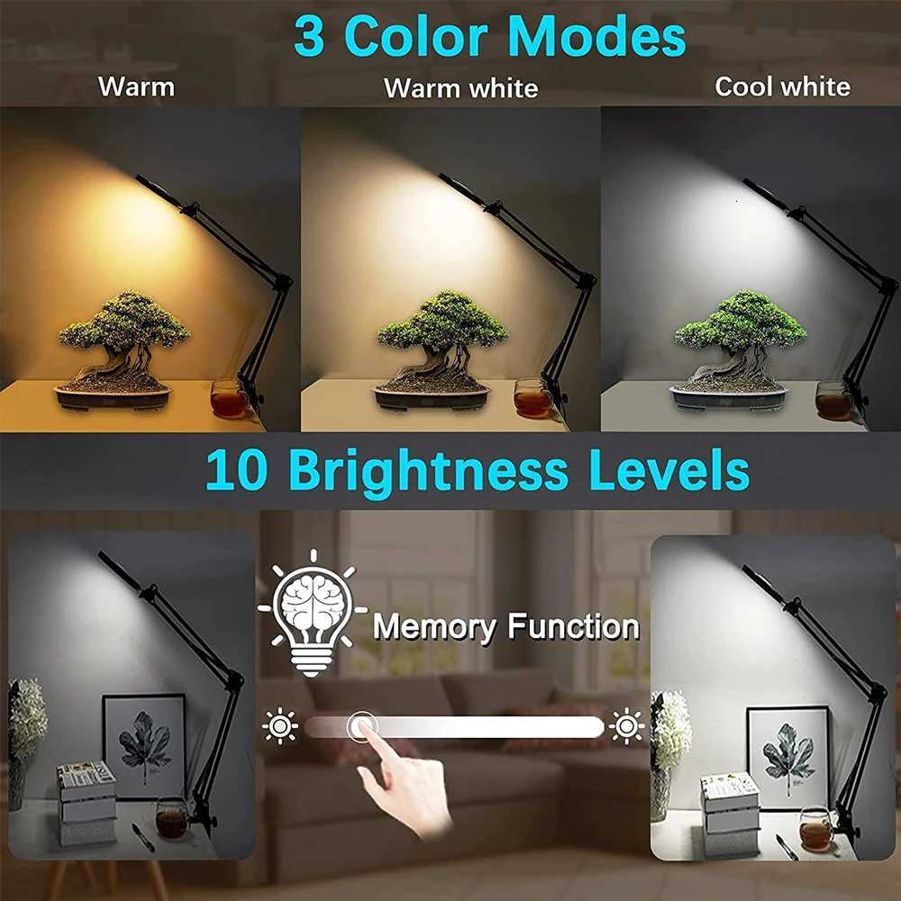 5X Magnifying Glass with Light 2-in-1 LED Lighted Magnifier 3 Color Modes Stepless Dimmable Hands Free Magnifying Desk Lamp M251114