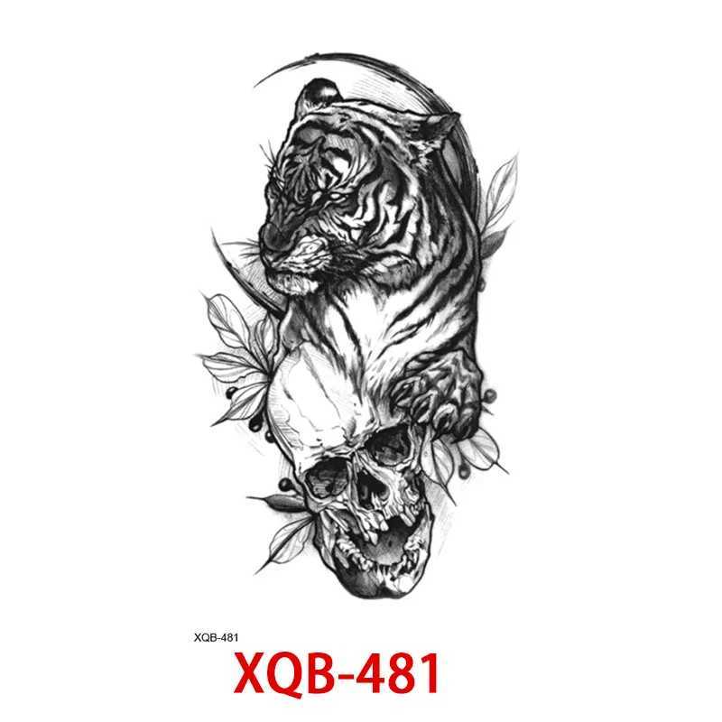 Waterproof temporary tattoo sticker forest lion bear flash male wolf crown flower body art arm fake female tattooXJ25414
