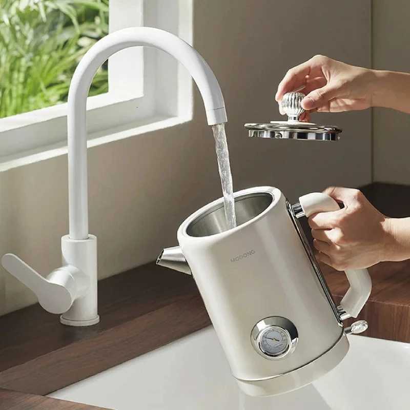 1500W Vintage Electric Kettle 304 stainless steel Fast Heating Water Boiler With Thermometer Home Water Boiling Cooking Pot 18L Y251114