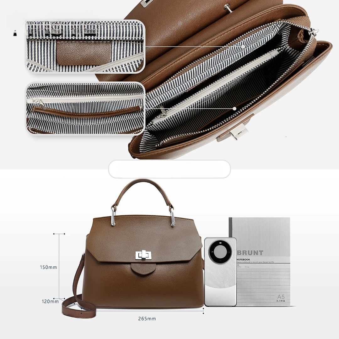 Designer bag handbag women's new tote shoulder cross armpit bag beige plant tanned cowhide fashionable trend