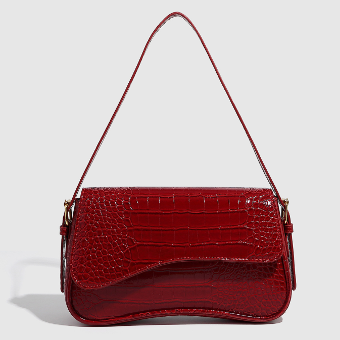 Free Shipping Leather Crescent Minimalist Curved Design Metal Buckle Decor Dual-Use Shoulder & Crossbody Daily Commute Niche Texture Small Bag