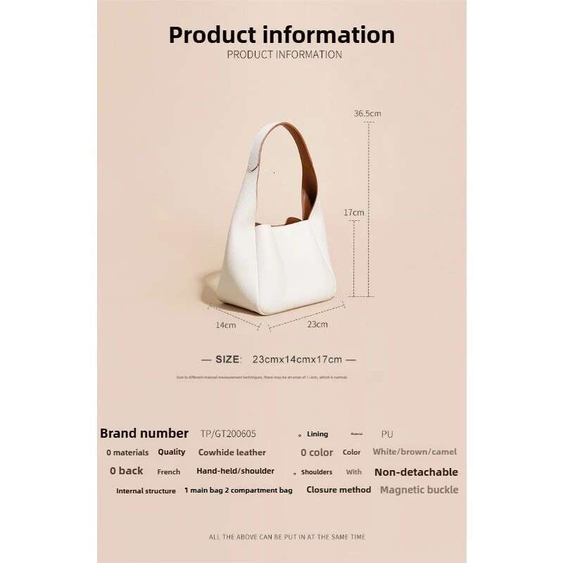 2025 Spring And Summer New Genuine Bucket Soft Leather Portable Large Capacity Fashionable Temperament Women's Bag