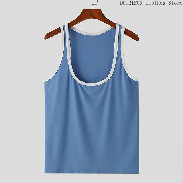 Sexy mesh see through ultra-thin mens vest summer sports and fitness tight fitting mens vest deep U-neck muscle mens vest 250414
