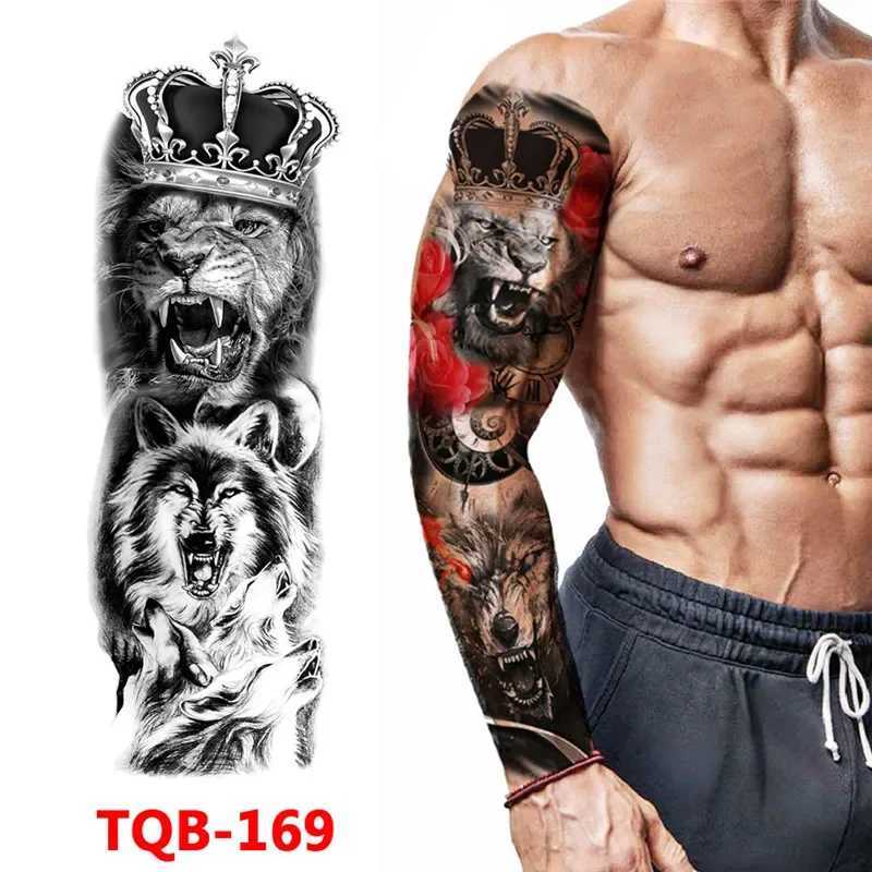 Waterproof temporary tattoo sticker geometric pattern full arm big sleeve fake tattoo flash tattooXJ25414
