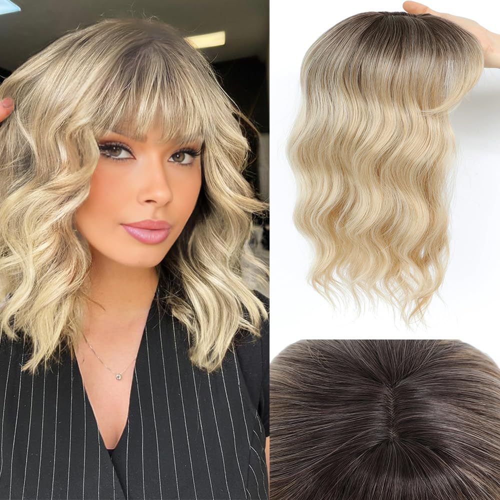 Cross-border French-style air bangs wig for women Summer coverage for gray hair Top hair replacement Invisible realistic hairpiece