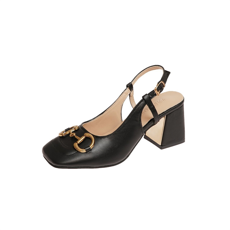 free shipping designer sandals for womens 2025 Summer New Coarse Heel Plus Fashion Casual Versatile Outerwear Size 35-43