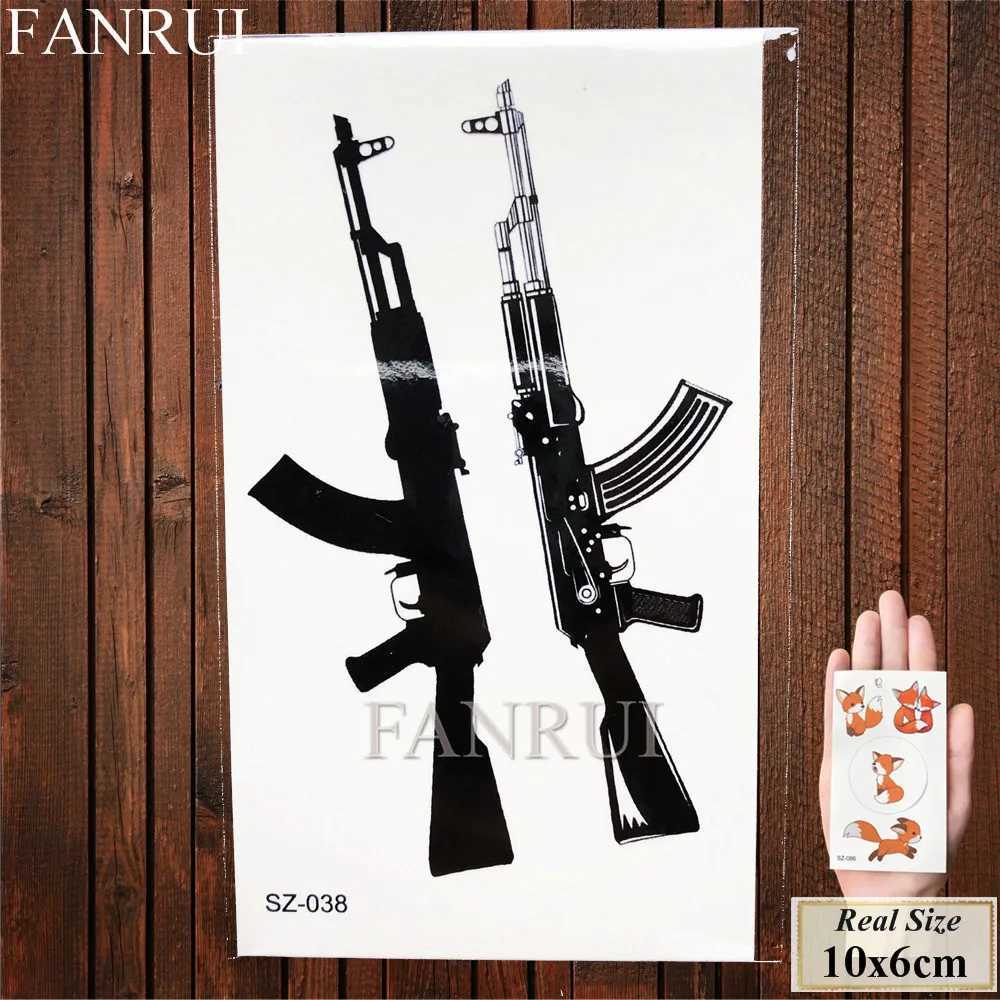 Fanrui sexy gun AK47 AK temporary tattoo male arm battlefield PUBG art weapon tattoo sticker female fake waterproof tattooXJ25414
