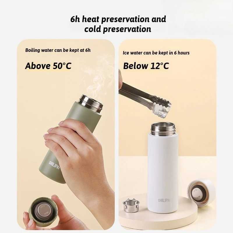 150ml/200ml Mini Thermos Cup 316 Stainless Steel Water Bottle Portable Vacuum Thermal Insulation Pocket Cup with Tea Strainer C251114