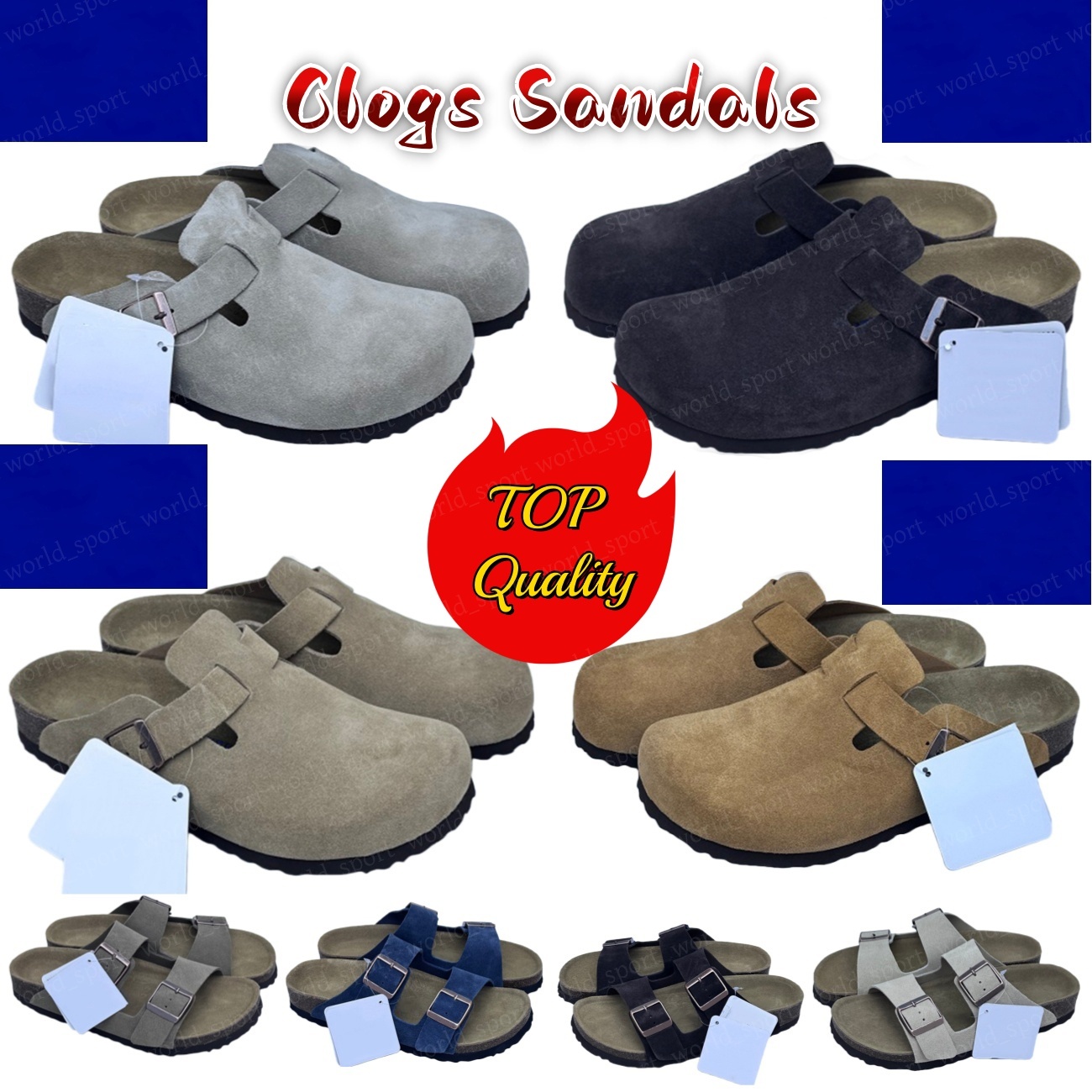 Designer shoes Clogs Sandals Clog Slippers Cork Flat High Quality Fashion Summer Genuine Leather Slide Favourite Beach Casual Shoes Men Women Size 35-46