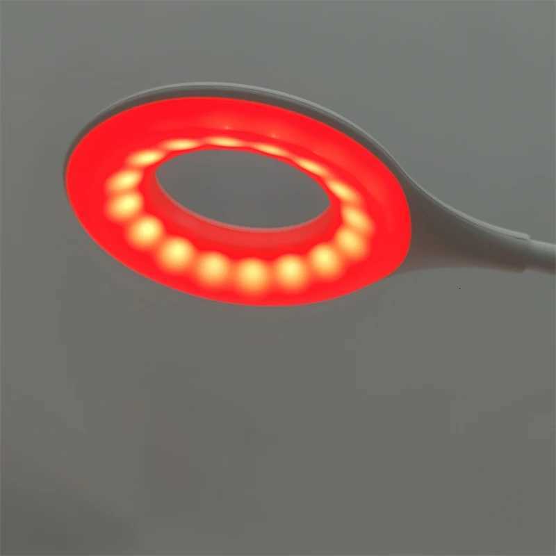 620nm Red Cordless Table Lamp with Standing Dimmable 3 Brightness Levels White Desk Led Light No Blue Reading Migraine Relieve M251114