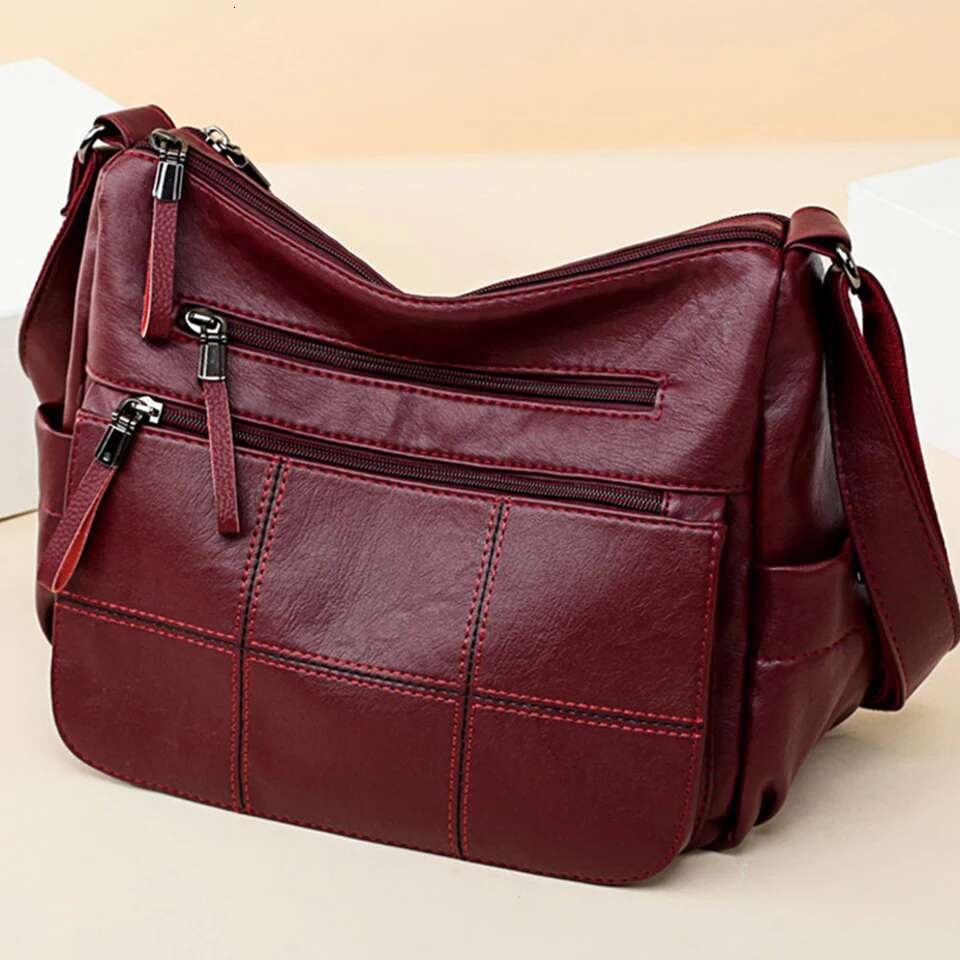 2 Layers Genuine Brand Leather Shoulder Messenger Handbags Designer High Quality Crossbody Bags For Women Sac