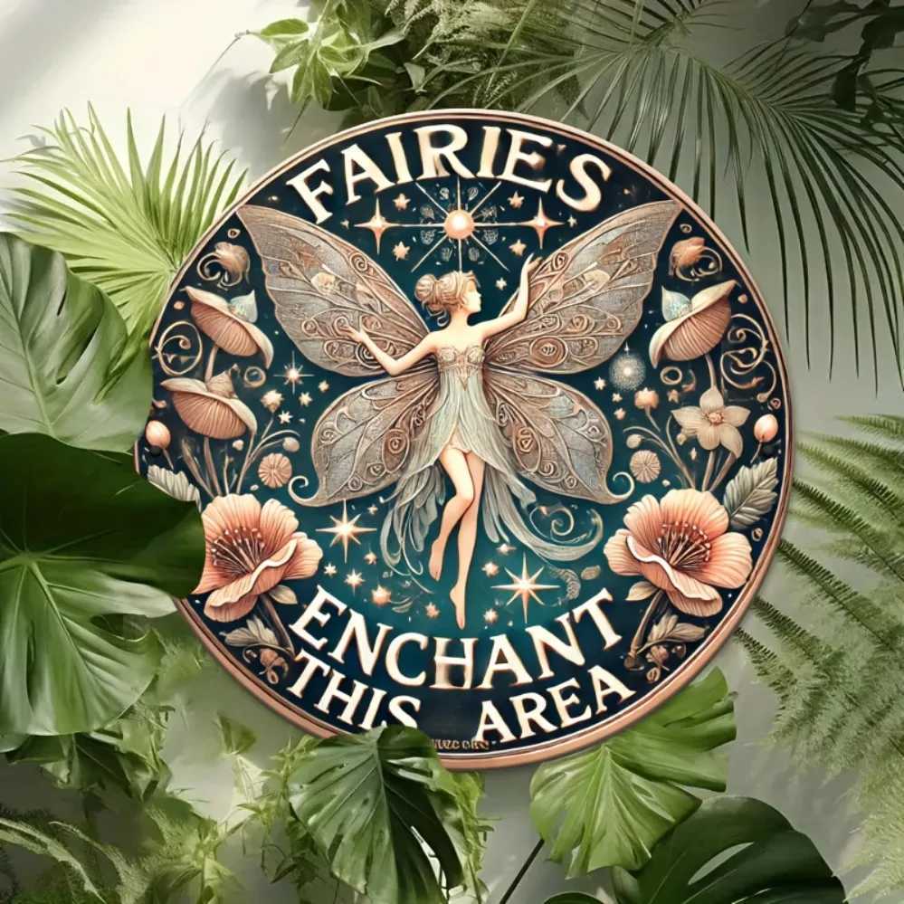 Fairy Enchant Area Metal Wall Decor Wall Mount Sign Artistic Creative Indoor Decor for Home Garden Bar CafeM251114