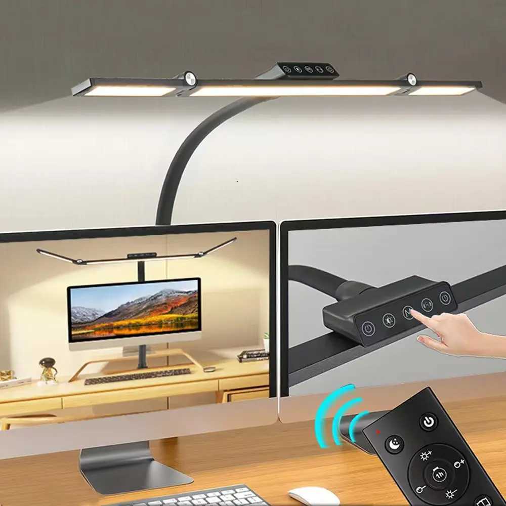 3 Heads Desk Lamp with Big Clamp 24W Remote Control Dimmable Architect LED Table Lamp for office 5 color temperature for student M251114