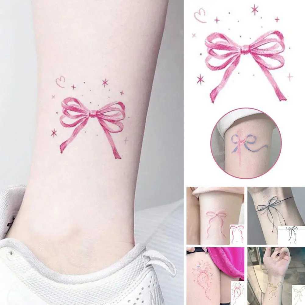 Bow colored tattoo sticker water transfer printing paper waterproof and sweat proof temporary tattoo sticker Y6Q8XJ25414