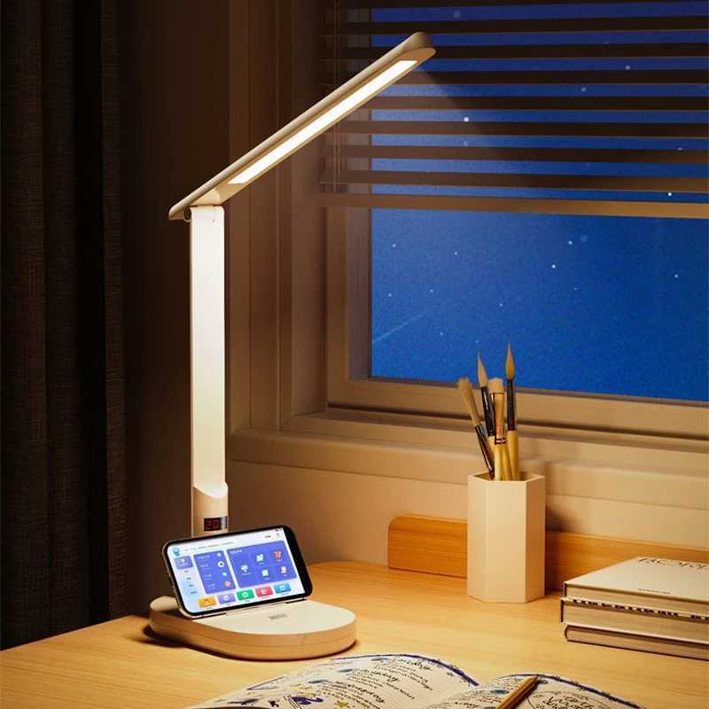 LED Desk Lamp 3 Levels Dimmable Touch Night Light USB Rechargeable Eye Protection Foldable Table Lamp For Bedroom Bedside Desk M251114