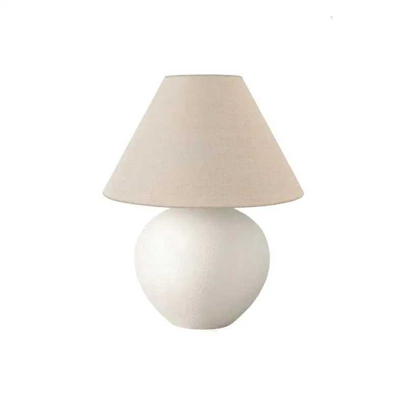 Contemporary 16 Table Lamp with Cream Ceramic Base and Shade M251114