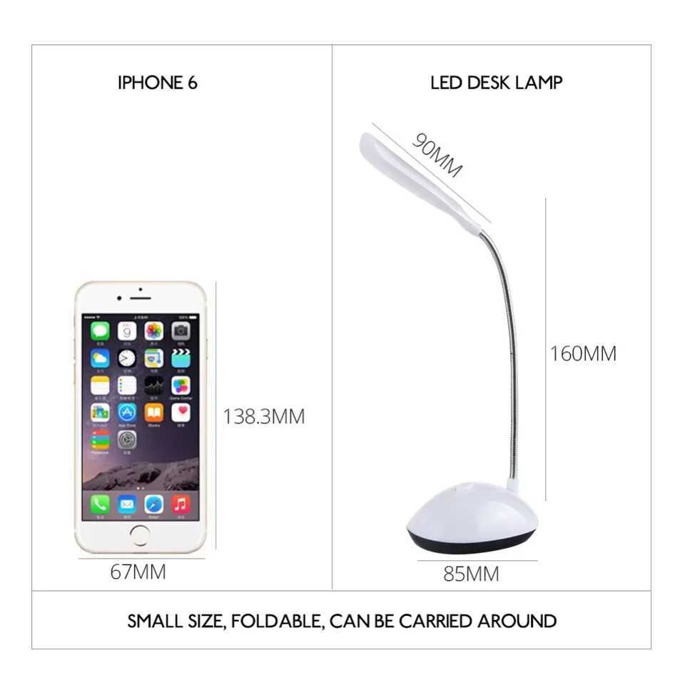 LED Desk Light Eye Protection Reading Lamp AAA Battery Powered Lamp Folding Night Light For Reading Studying Bedroom M251114