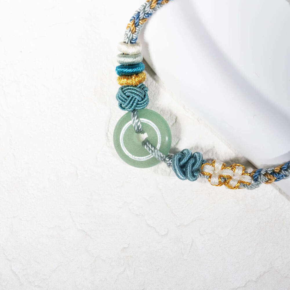 Dunhuang "Mist Veil" Aventurine Cord - Celestial Green Gemstone Bracelet for Heart Harmony & Gentle Insight, Adjustable