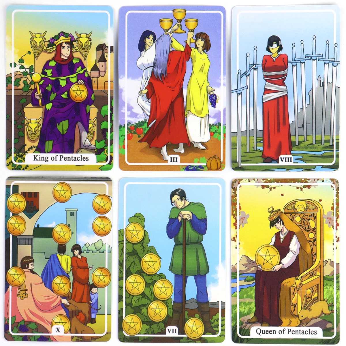 Kawaii Waite Tarot Deck 78 Pcs Cute Tarot Cards 1036cm C251114